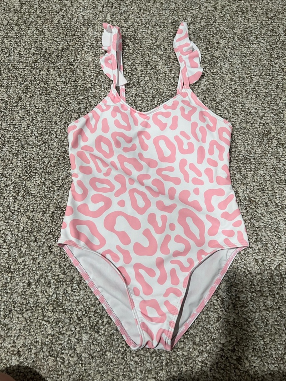 Girls Swimsuit Bundle 7-8Y One Piece Pink Leopard + Rainbow Leopard - Picture 3 of 7